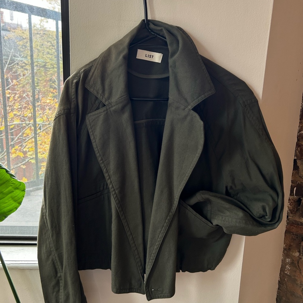 Women's Olive Military Cropped Jacket